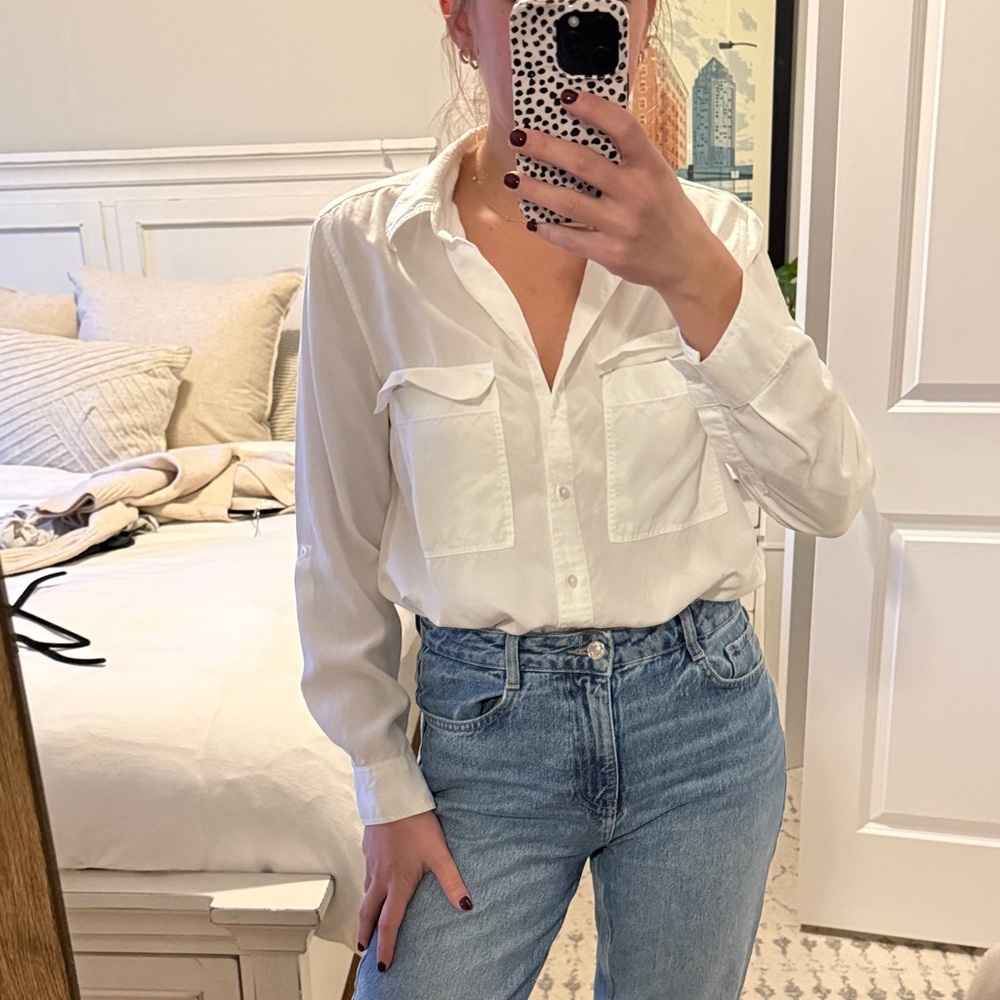 Babaton White Women's Button-Down Shirt